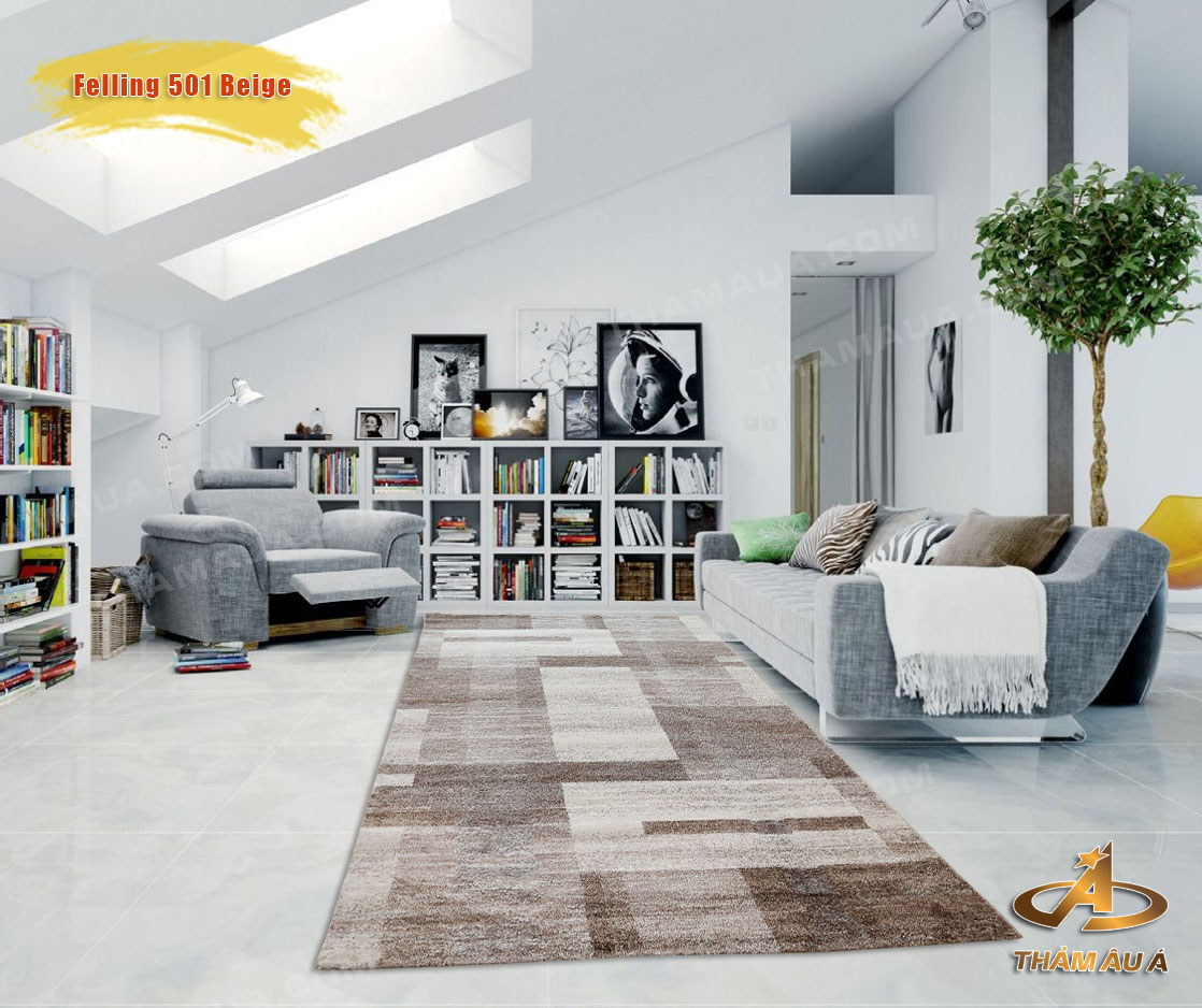 Thảm phòng khách cao cấp Felling 501 Beige